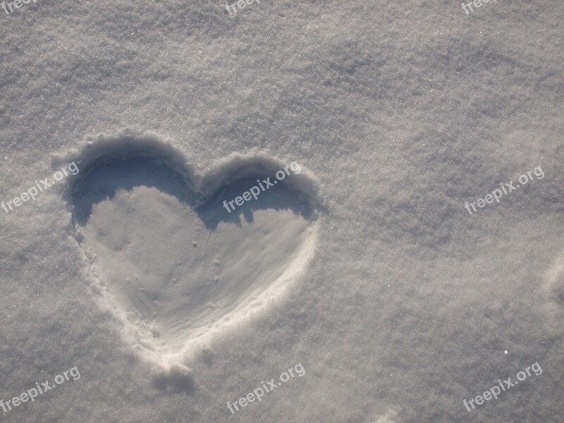 Heart Snow Winter Draw Love