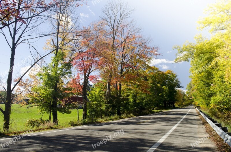 Road Fall Countryside Asphalt Scenery