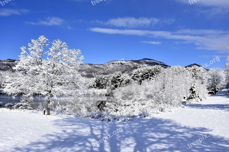 Snow Winter Landscape December Mountain Scene