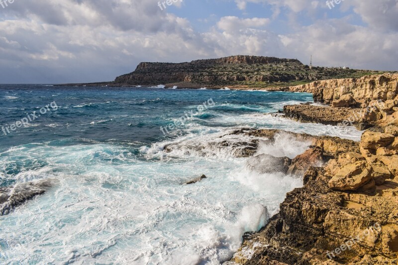 Cyprus Cavo Greko Cape Rock Sea