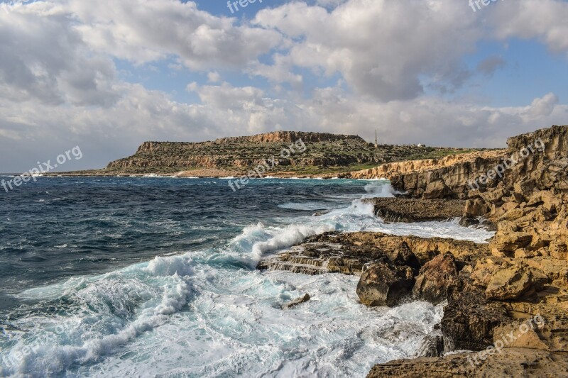 Cyprus Cavo Greko Cape Rock Sea