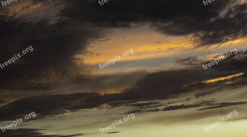 Sunset Clouds Sky Weather Nature