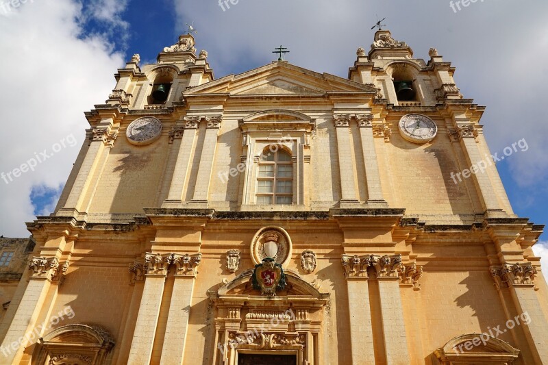 Church Malta Mdina Architecture Cathedral