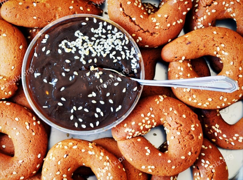 Greek Dessert Must Biscuits Must Pudding Sweets Sesame