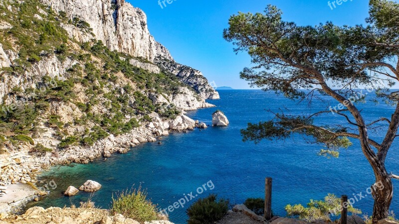 Calanque Marseille Sea Mediterranean Coast