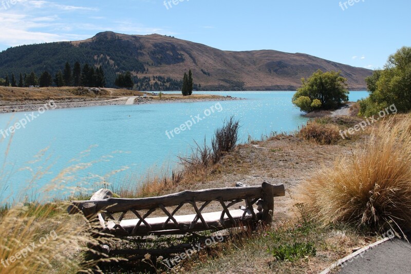 Lake Panorama Bank Lake Tekapo Idyll