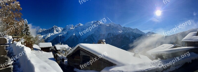 Mont Blanc Snow Mountain Alps Summits