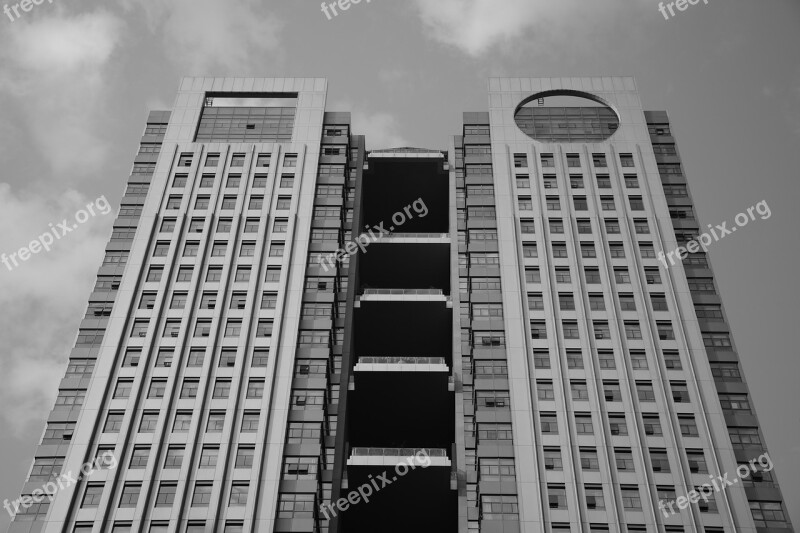 Building Black And White Structure Guangzhou City