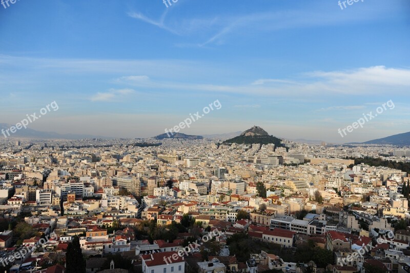 The Acropolis Athens A Bird's Eye View Overlooking The Free Photos