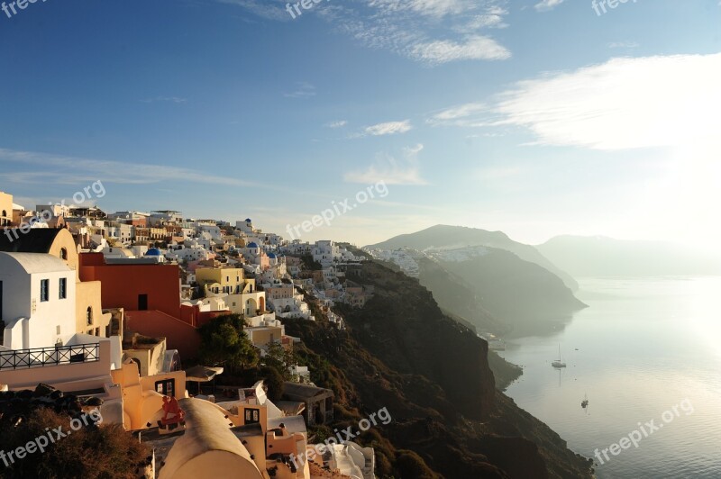 Santorini Greece The Aegean Sea Sea Sky