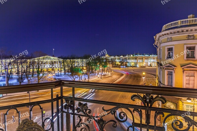 St Petersburg Russia Night Road Spb Russia