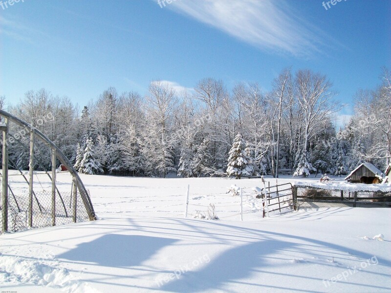 Winter Wonderland Landscape Countryside Snow