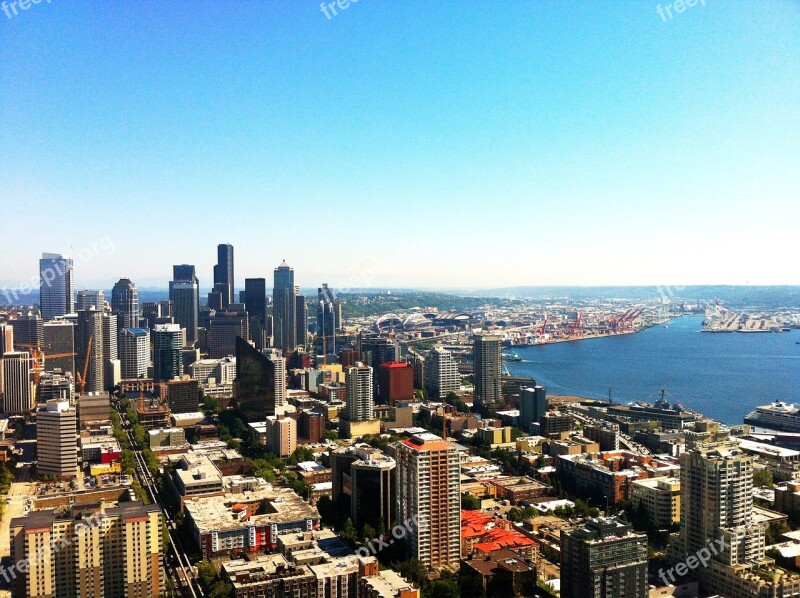 Seattle Space Needle City Skyline Urban