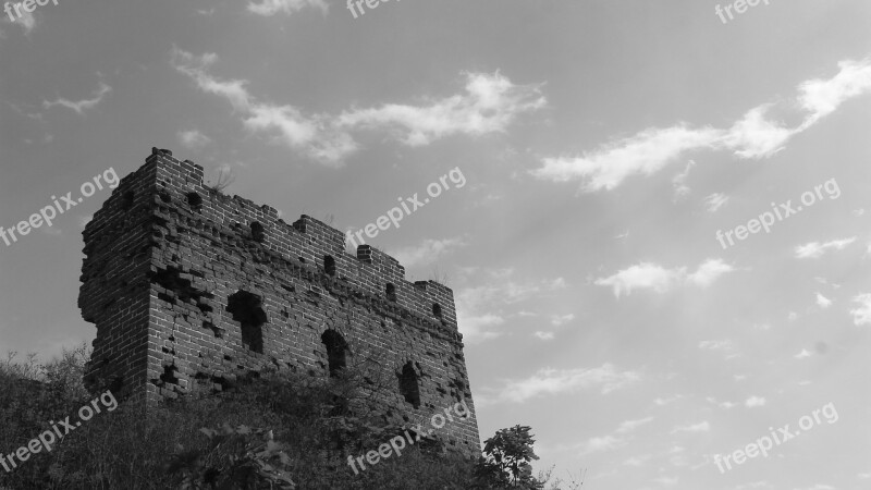 The Great Wall Broken Black And White Subparagraph Brick