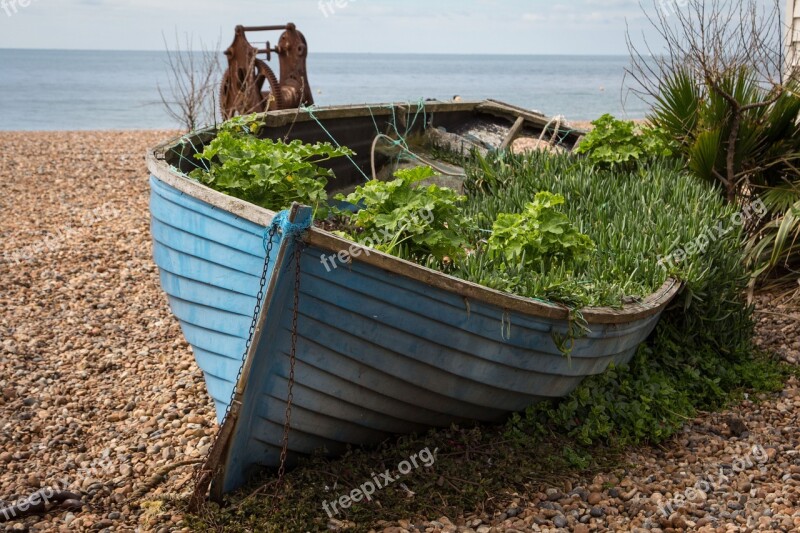 Boat Beach Pebbles Coast Shore