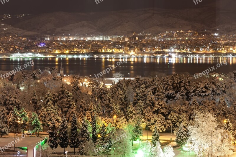 Night Landscape Turkey Light Istanbul