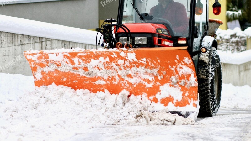 Snow Plowing Plough Tractor Snow Winter