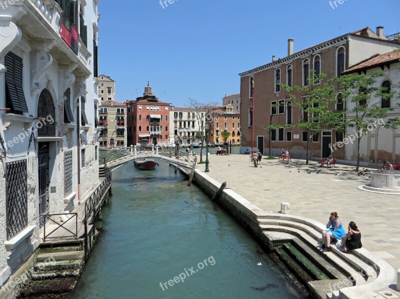 Italy Venice Channel Wharf Bridge