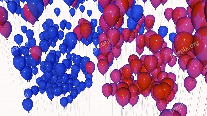 Balloon Blue Colorful Birthday Year Market