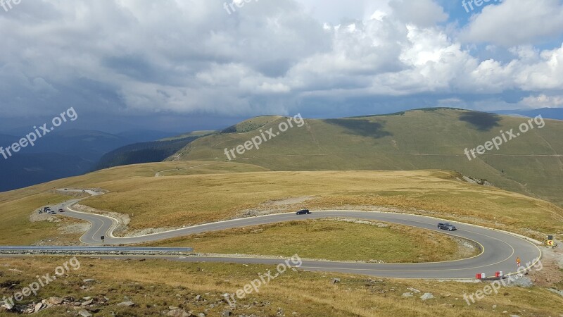 Mountains Serpentine Winding Road Pass