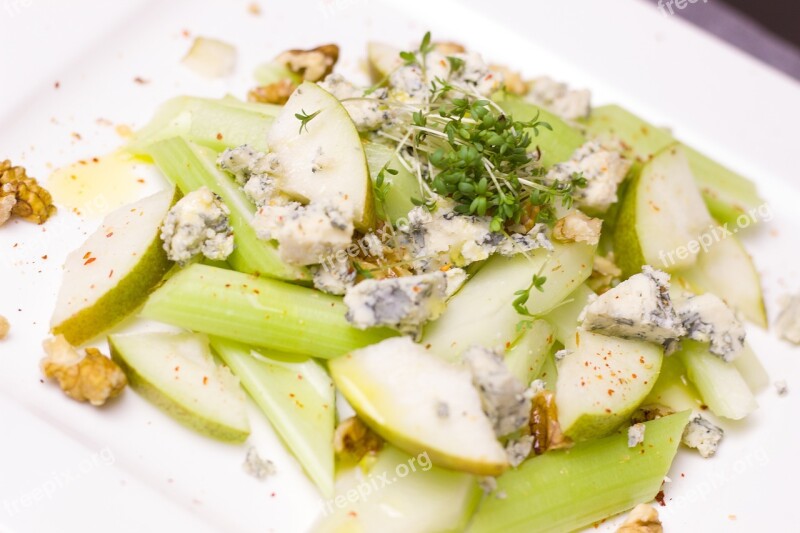 Salad Celery Nuts Walnut Pear