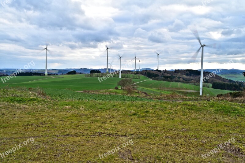 Pinwheel Windräder Wind Energy Windmills Landscape