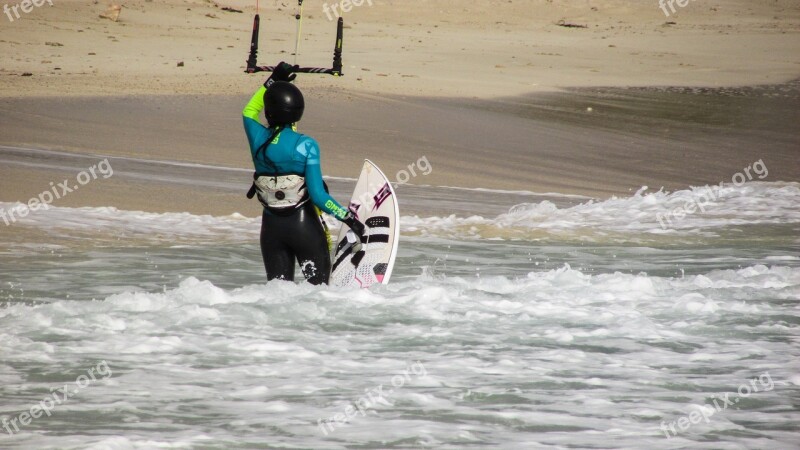 Kite Surfer Kite Surfing Active Sport Woman