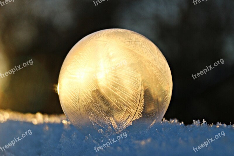 Soap Bubble Eiskristalle Ball Snow Frost