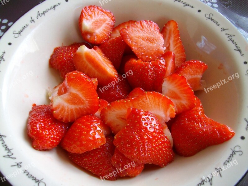 Strawberries Strawberry Food Dish Bowl