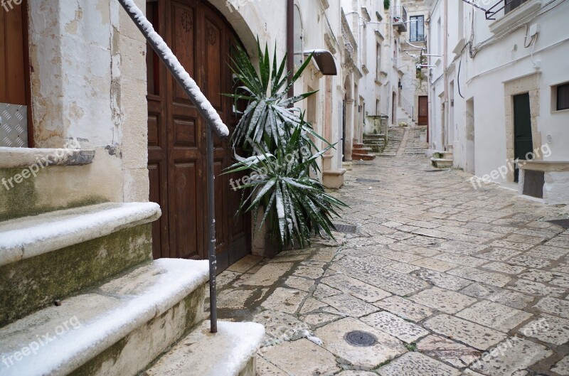 Puglia Historical Centre Snow Putignano Italy