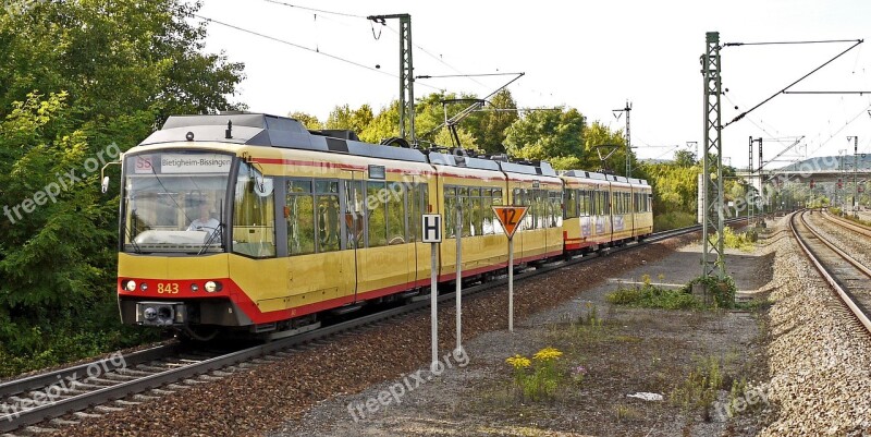 Tram Railroad Trasse Regionatverkehr Avg Region Karlsruhe