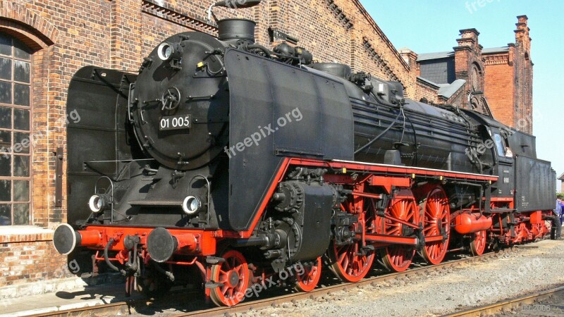 Steam Locomotive Classic View Express Train Museum Exhibit