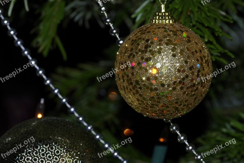 Bauble Ornament Christmas Tree Gold Christmas Decorations