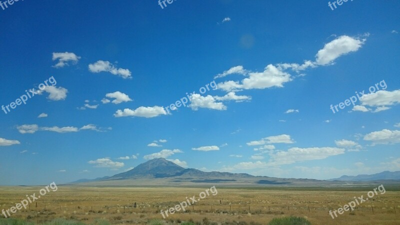 Mountains Sky Landscape Blue Clouds