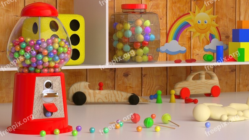 Toys Candy Children's Room 3d Blender