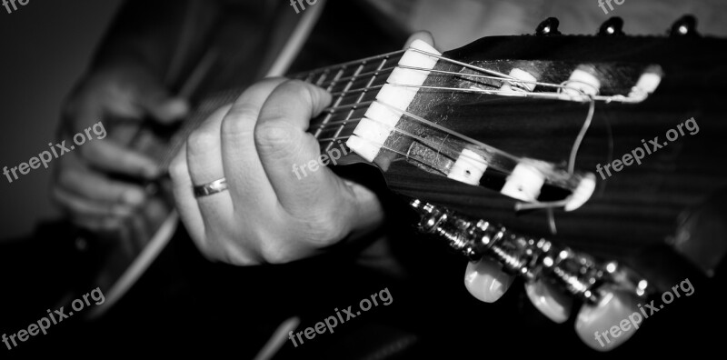 Playing Guitar Guitar Black And White Singer Blur