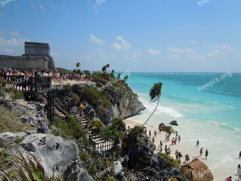 Tulum Sea Summer Mexico Beach