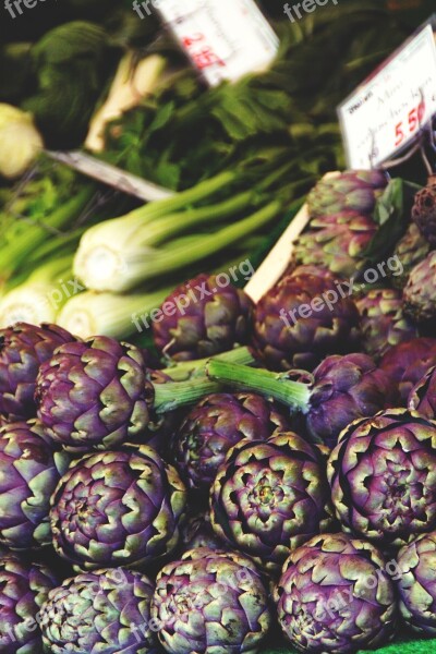 Artichokes Market Composites Flower Vegetables Healthy