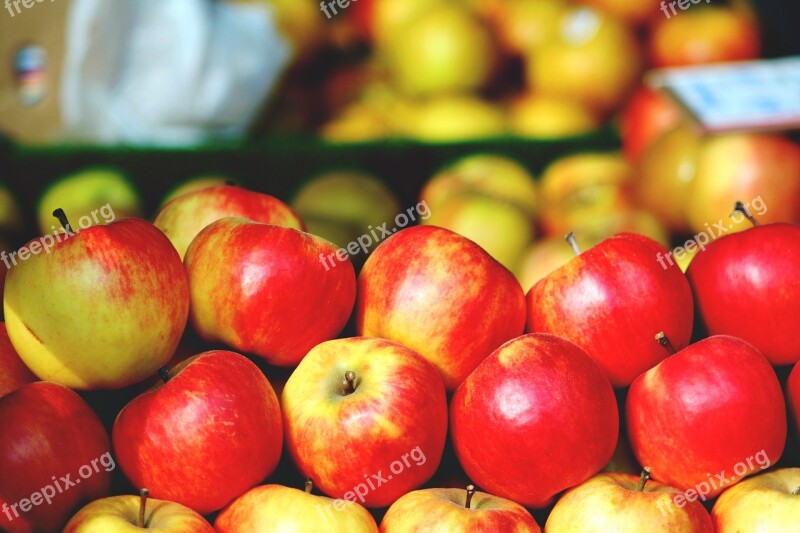 Apple Market Red Basket Many