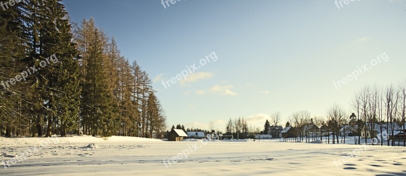 Winter Village Snow Cold Snowy