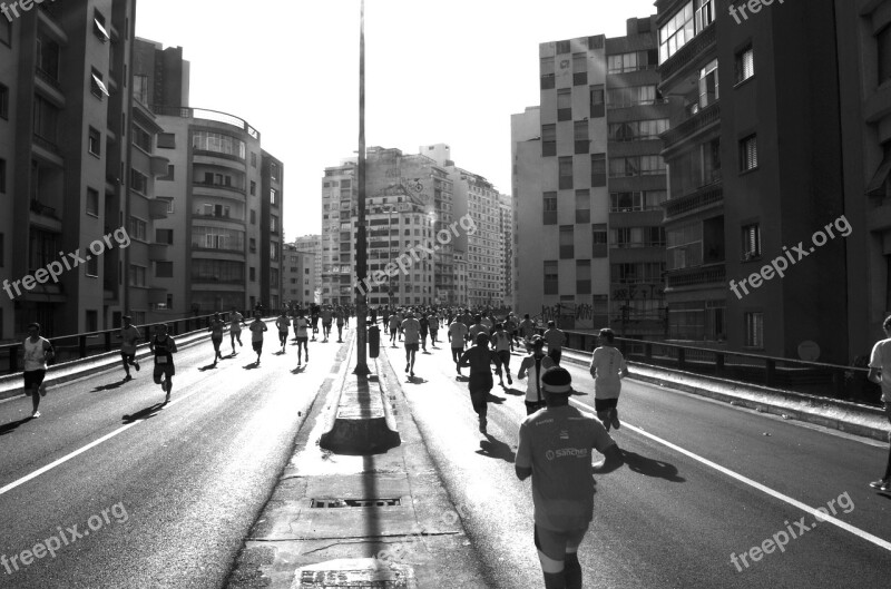 Race Black And White Runners Horizon São Paulo