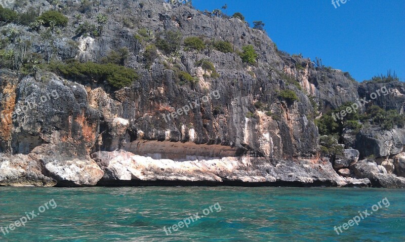 Coastal Cliffs Beach Rocks Summer Seascape