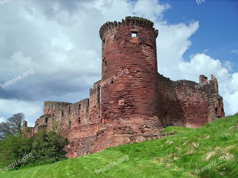 Scotland Bothwell Castle Medieval Round Tower Red Sandstone