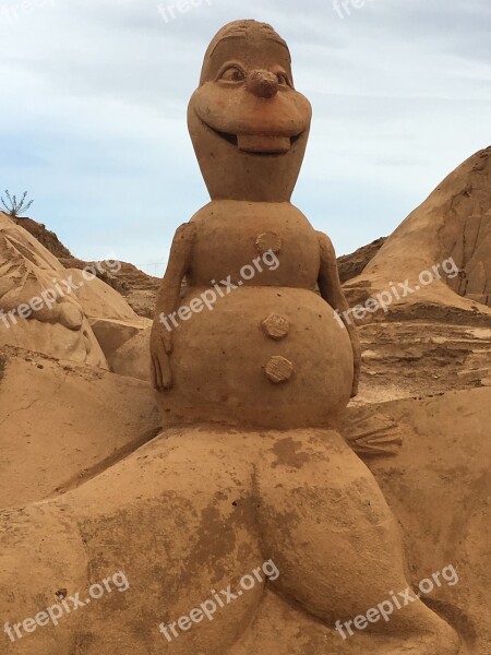 Olaf Frozen Sand Sandburg Beach