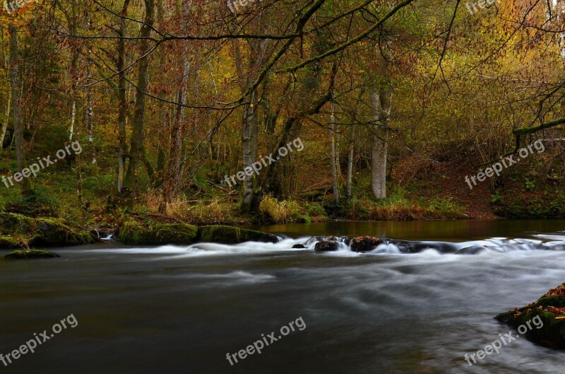 River Ardennes Long Exposure Water Courses Nature