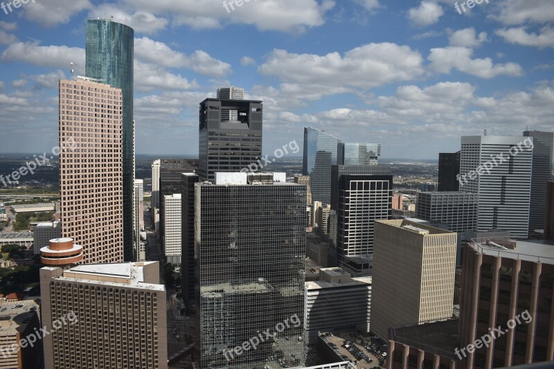 Houston Houston Skyline Skyscrapers Downtown Houston Buildings