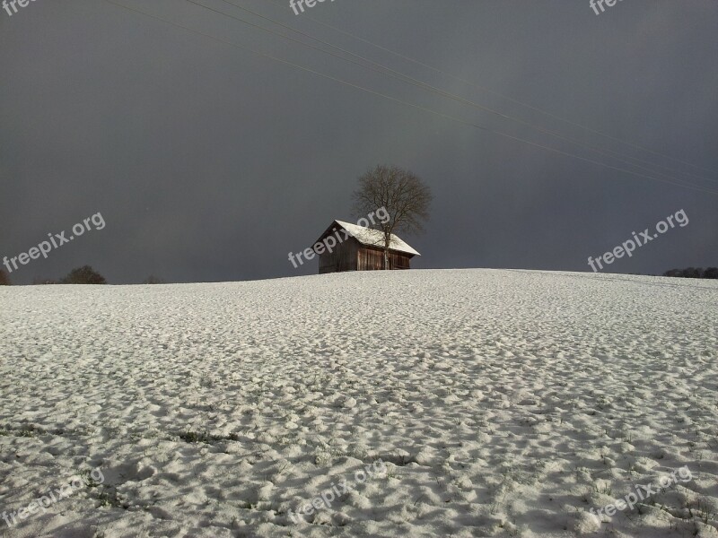 Wintry Snowfield Snow Landscape Snow Storm Sinking In Sun