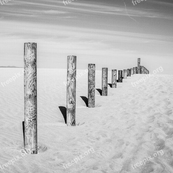 Desert Black And White Distant Nature Landscape