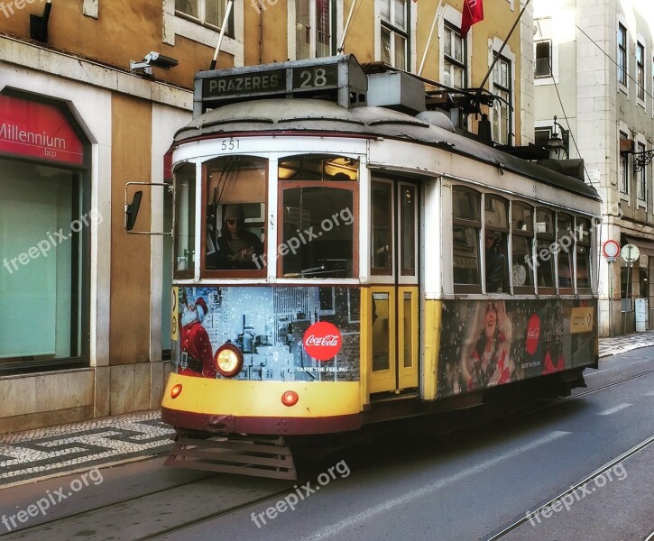 Tram Lisbon Portugal Transport Europe