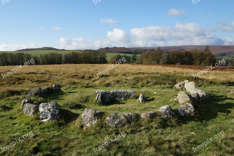 Cistvaen Stone Circle Dartmoor National Park Ancient